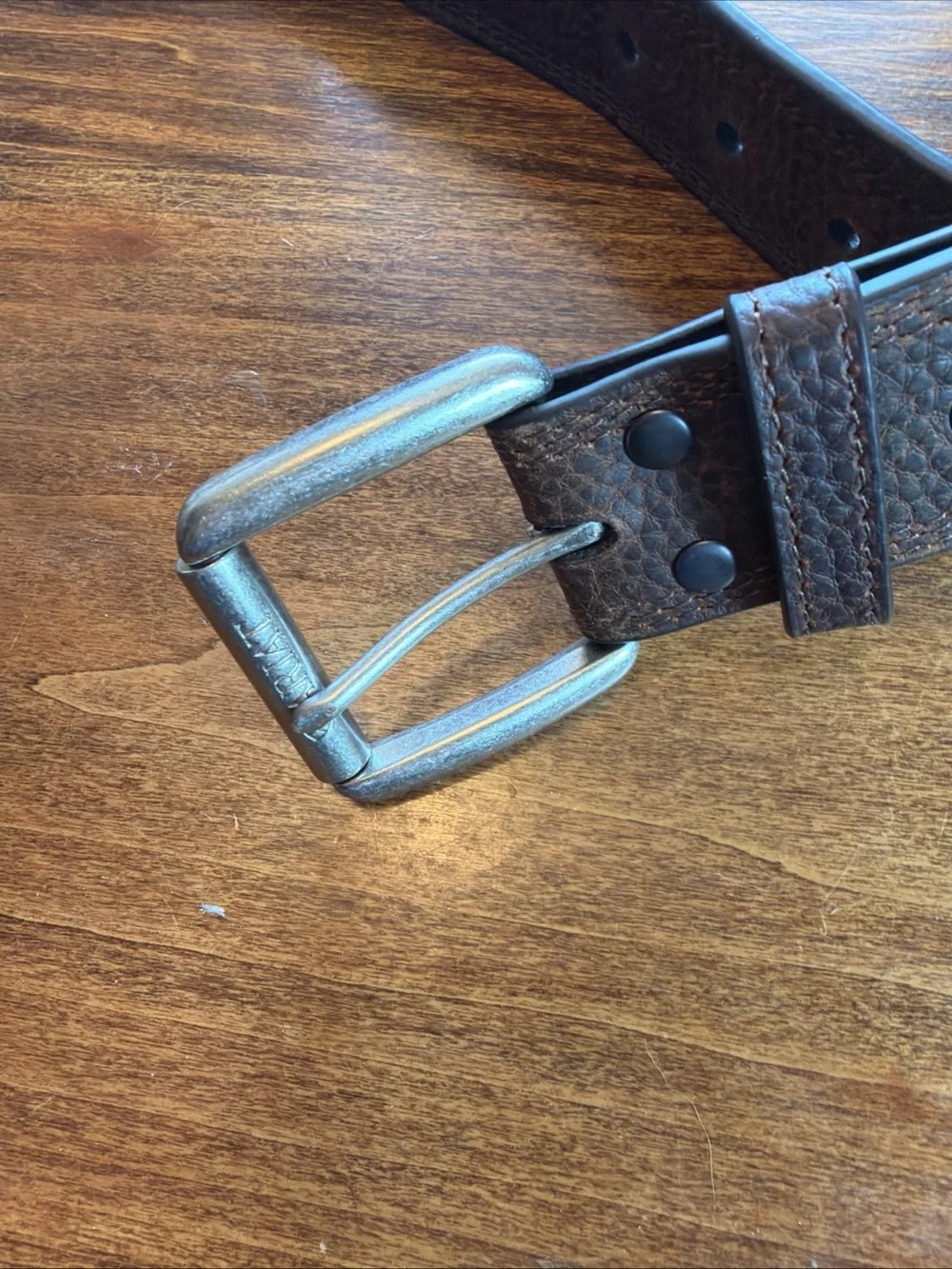 Ariat Men's Brown Leather Belt with Silver Buckle 44